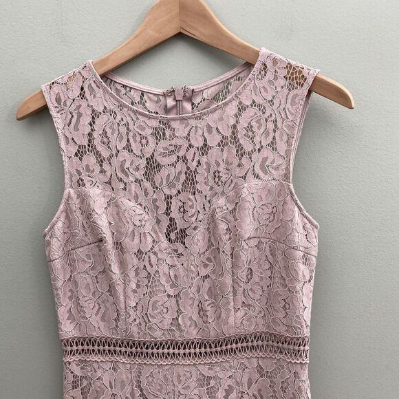 Lulus Mermaid Maxi Dress Womens Small Mauve Pink Lace Maxi Sleeveless Gown - Picture 3 of 11